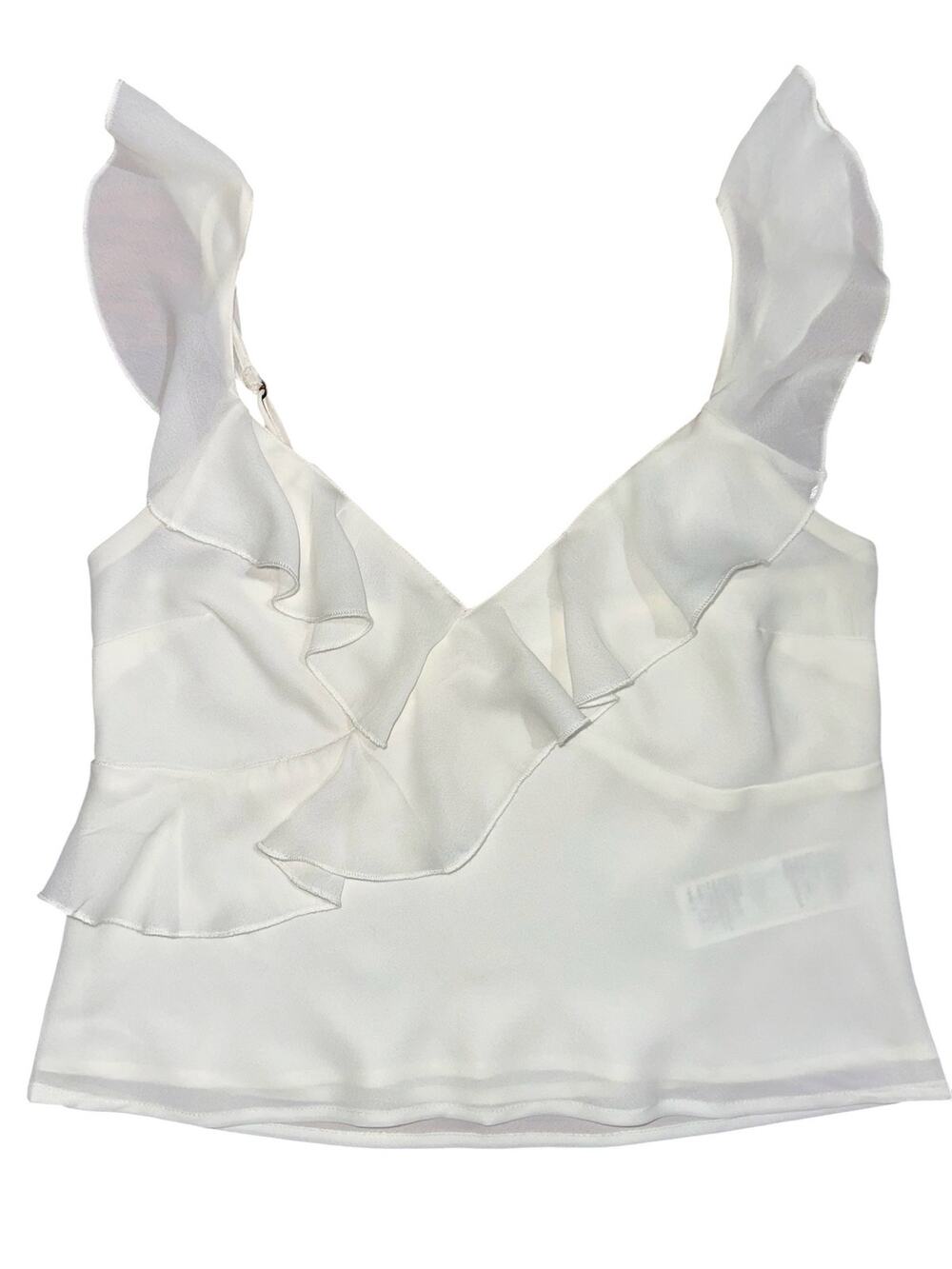 Abercrombie & Fitch White Romantic Ruffle V-Neck Sleeveless Camisole Tank Top XS